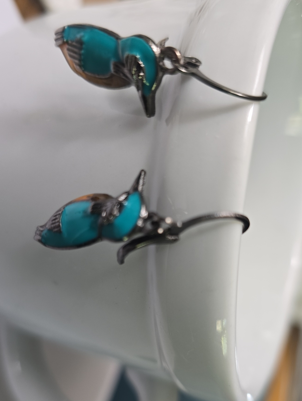 Turquoise Bird Dangle Earrings - Women Jewelry